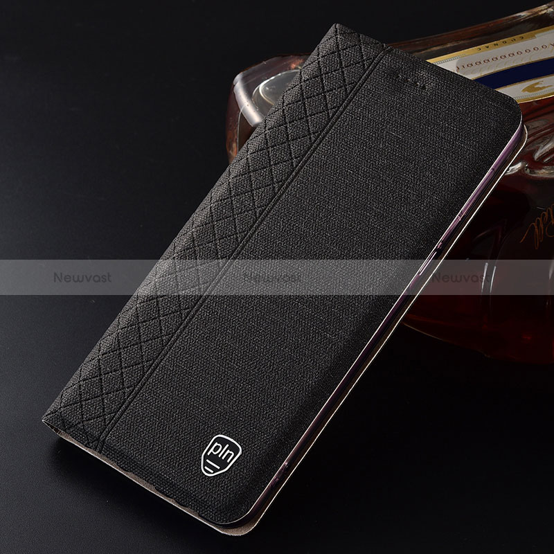 Cloth Case Stands Flip Cover H13P for Samsung Galaxy S24 5G Black