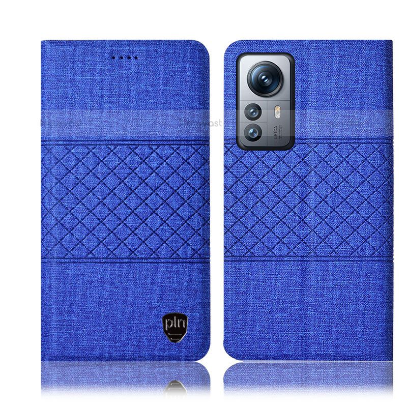 Cloth Case Stands Flip Cover H13P for Xiaomi Mi 12S 5G Blue