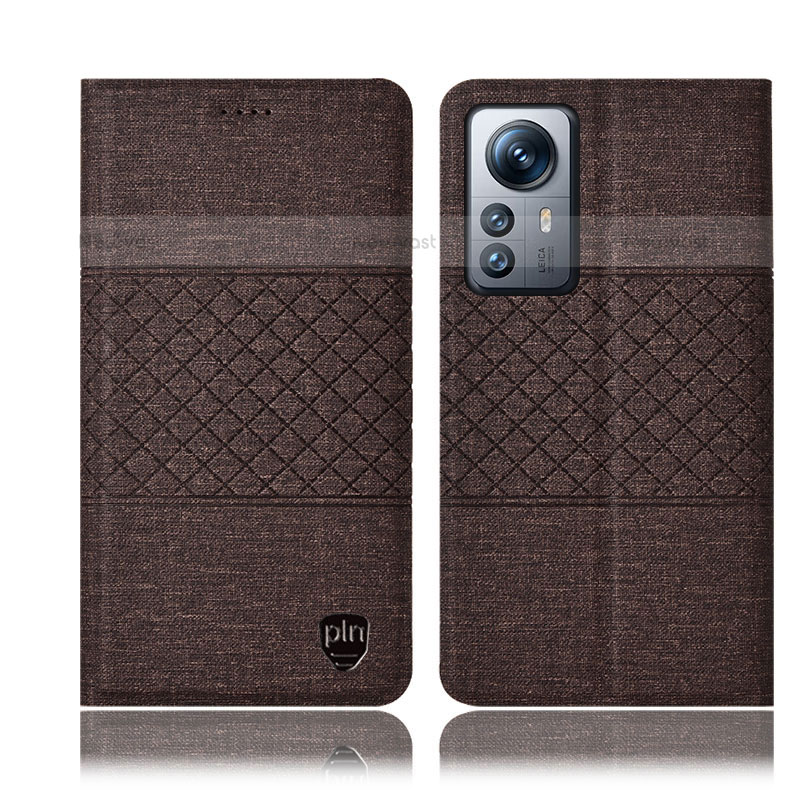 Cloth Case Stands Flip Cover H13P for Xiaomi Mi 12S 5G Brown