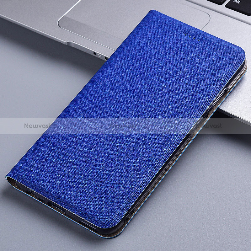 Cloth Case Stands Flip Cover H13P for Xiaomi POCO C31 Blue