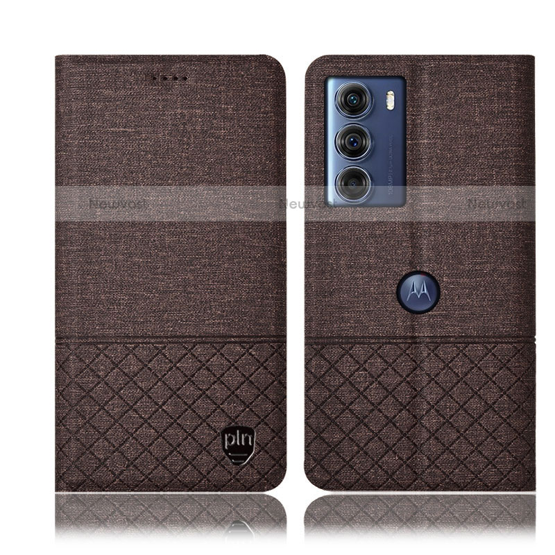 Cloth Case Stands Flip Cover H14P for Motorola Moto Edge S30 5G Brown