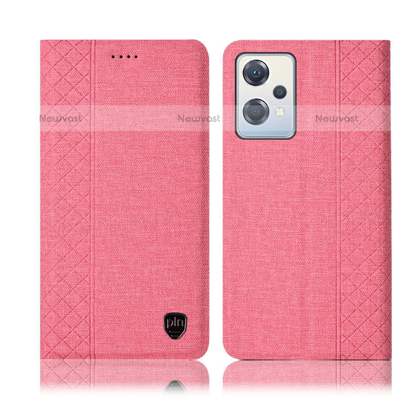 Cloth Case Stands Flip Cover H14P for OnePlus Nord CE 2 Lite 5G Pink