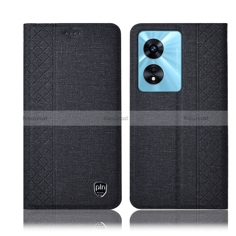 Cloth Case Stands Flip Cover H14P for Oppo A1 Pro 5G Black