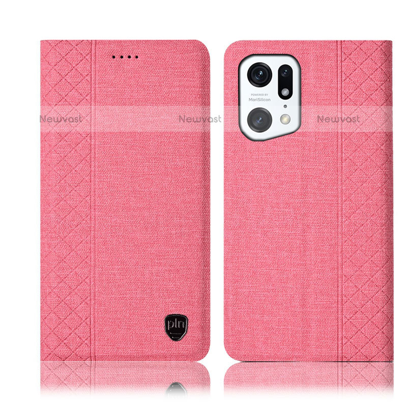 Cloth Case Stands Flip Cover H14P for Oppo Find X5 Pro 5G