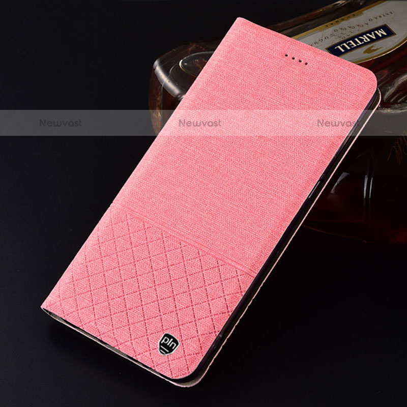 Cloth Case Stands Flip Cover H14P for Samsung Galaxy M40 Pink