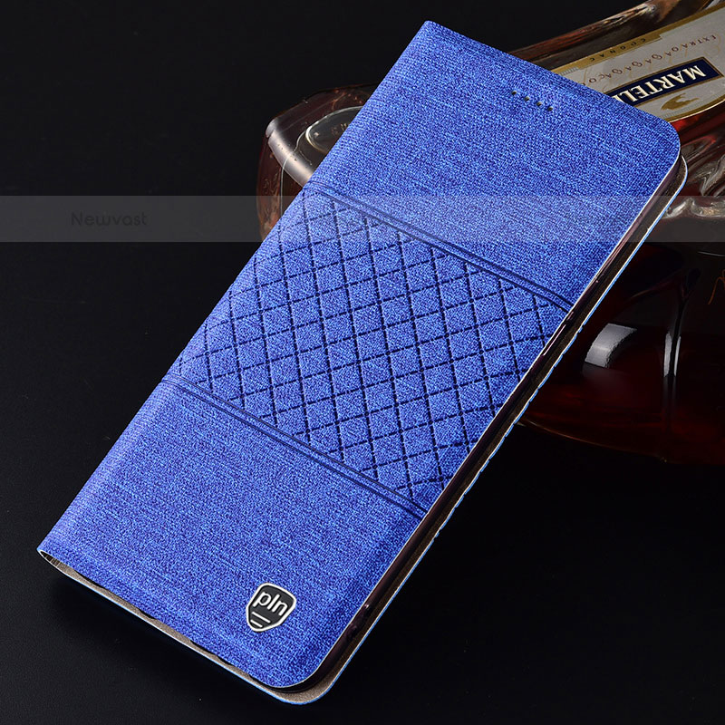 Cloth Case Stands Flip Cover H14P for Samsung Galaxy S23 Plus 5G Blue