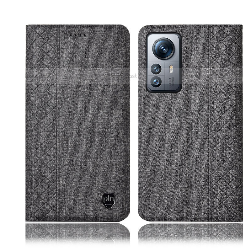 Cloth Case Stands Flip Cover H14P for Xiaomi Mi 12S 5G Gray