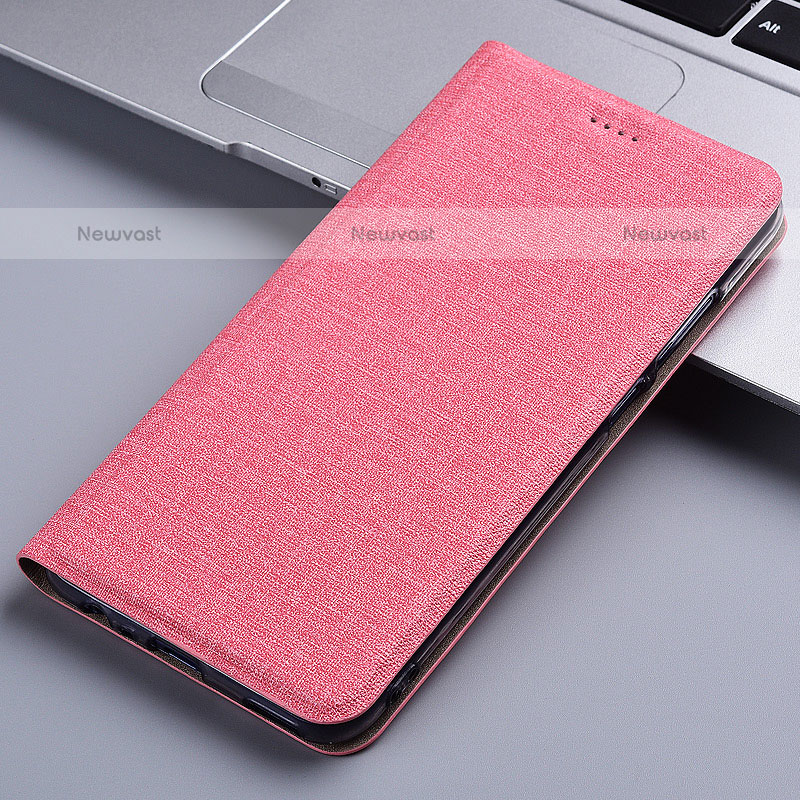 Cloth Case Stands Flip Cover H21P for Samsung Galaxy A12 Pink