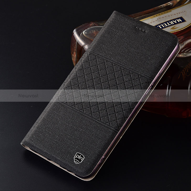 Cloth Case Stands Flip Cover H21P for Vivo iQOO Neo6 5G Black
