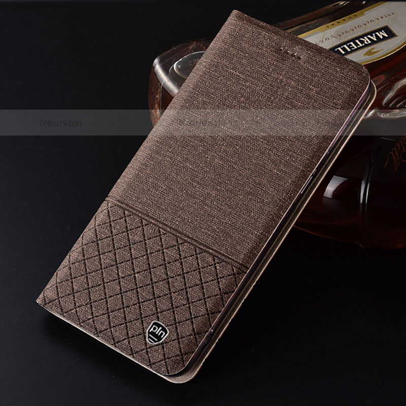 Cloth Case Stands Flip Cover H25P for Vivo iQOO 8 5G Brown