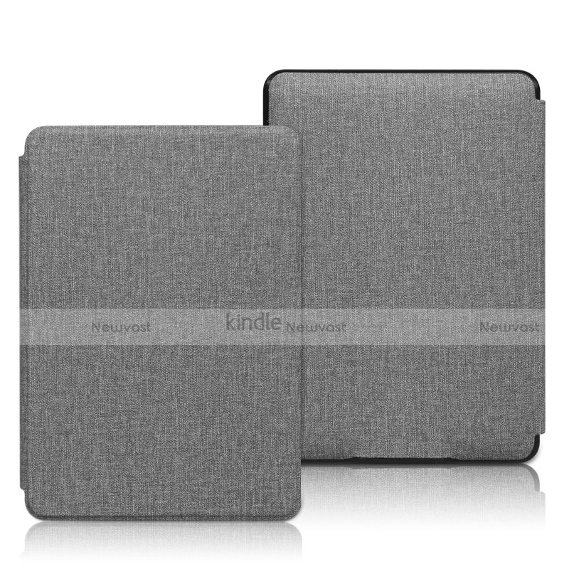 Cloth Case Stands Flip Cover L01 for Amazon Kindle 6 inch Gray