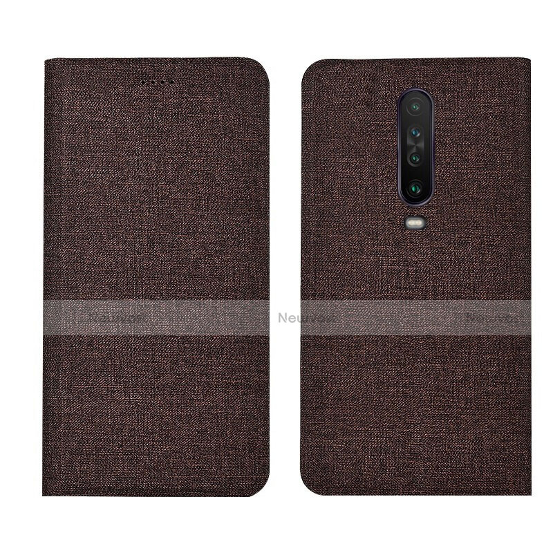 Cloth Case Stands Flip Cover L01 for Xiaomi Poco X2 Brown