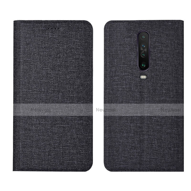 Cloth Case Stands Flip Cover L01 for Xiaomi Redmi K30 4G Black