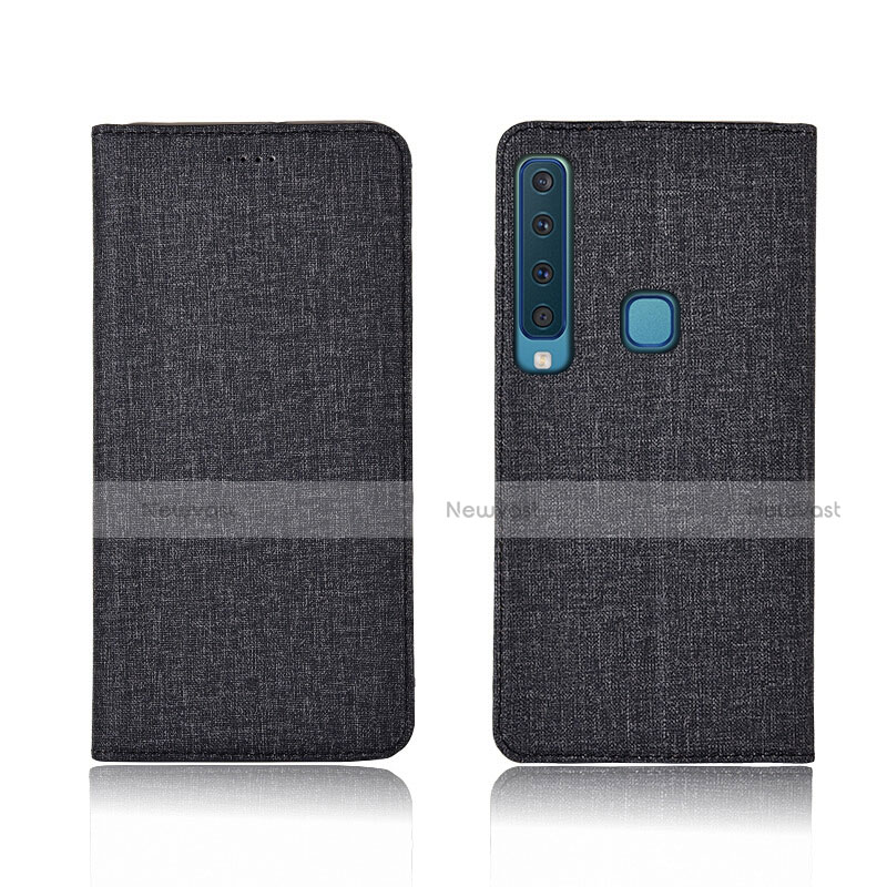 Cloth Case Stands Flip Holder Cover for Samsung Galaxy A9s Black