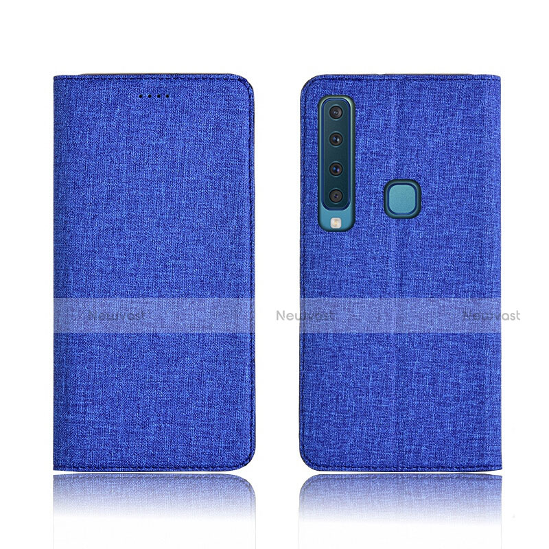 Cloth Case Stands Flip Holder Cover for Samsung Galaxy A9s Blue