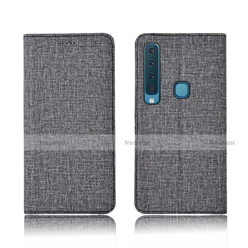 Cloth Case Stands Flip Holder Cover for Samsung Galaxy A9s Gray