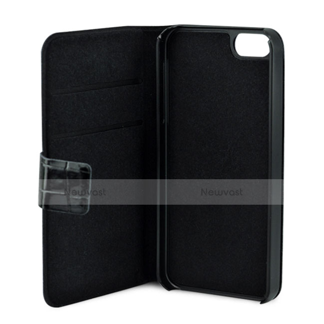 Crocodile Leather Stands Case for Apple iPhone 5S Black
