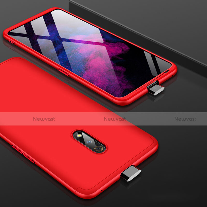 Custodia Plastica Rigida Cover Opaca Fronte e Retro 360 Gradi per Oppo Realme X Rosso