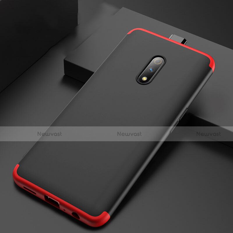 Custodia Plastica Rigida Cover Opaca Fronte e Retro 360 Gradi per Oppo Realme X Rosso e Nero