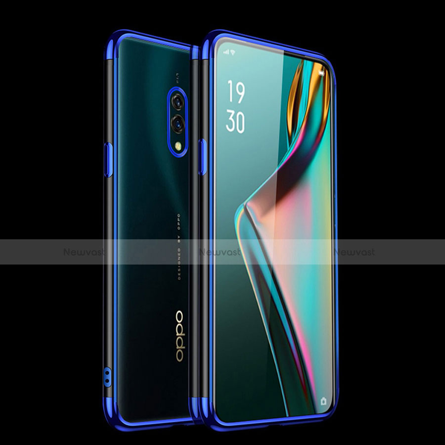 Custodia Silicone Trasparente Ultra Sottile Cover Morbida H01 per Oppo Realme X Blu