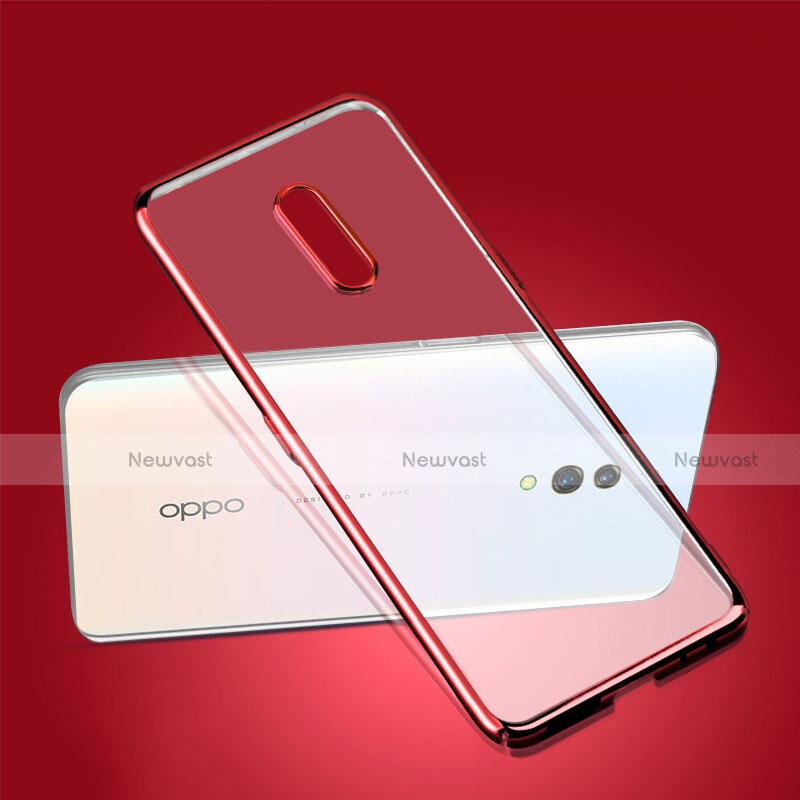 Custodia Ultra Sottile Trasparente Rigida Cover per Oppo Realme X Rosso