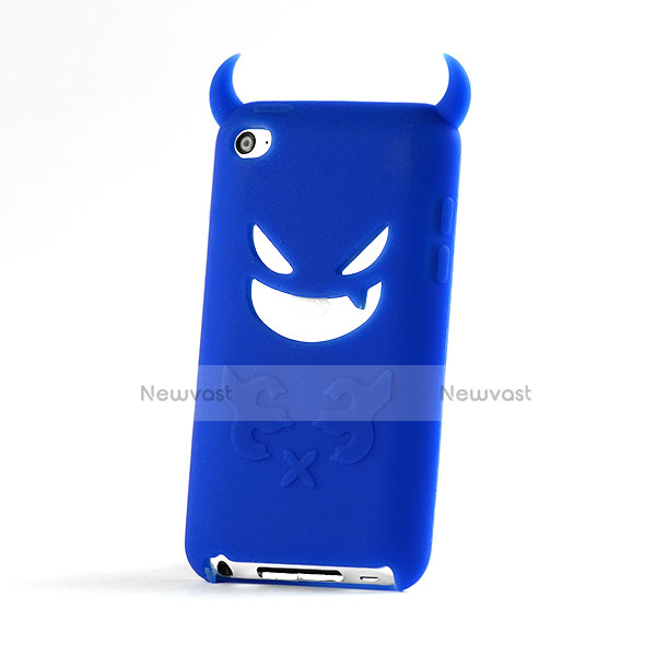 Evil Devil Demon Silicone Soft Case for Apple iPod Touch 4 Blue