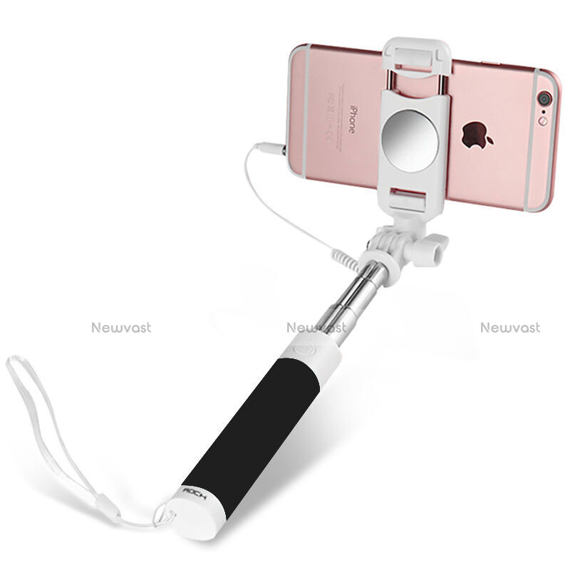 Extendable Folding Wired Handheld Selfie Stick Universal S02 Black