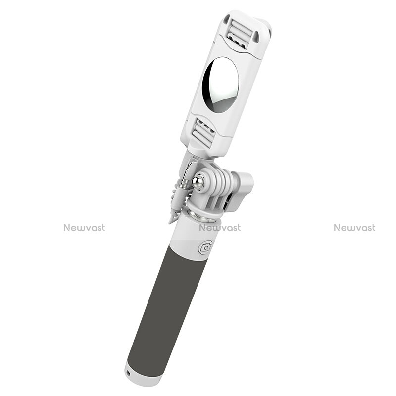 Extendable Folding Wired Handheld Selfie Stick Universal S02 Black