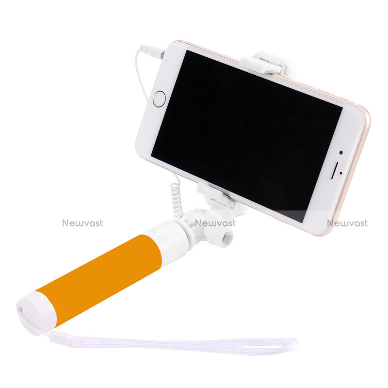 Extendable Folding Wired Handheld Selfie Stick Universal S07 Yellow