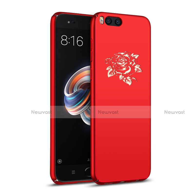 Hard Rigid Plastic Case Flowers Cover for Xiaomi Mi Note 3 Red