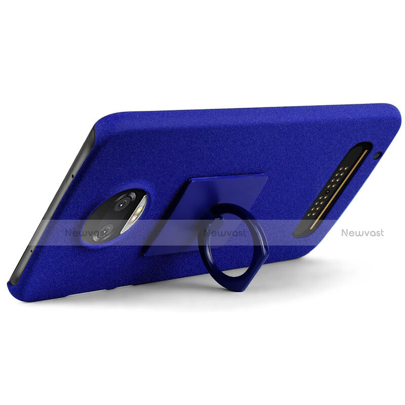 Hard Rigid Plastic Case Quicksand Cover for Motorola Moto Z Play Blue