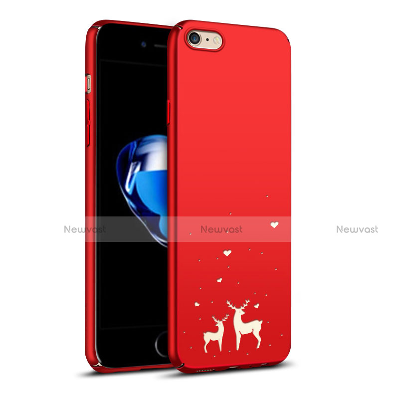 Hard Rigid Plastic Case Reindeer Cover for Apple iPhone 6S Red