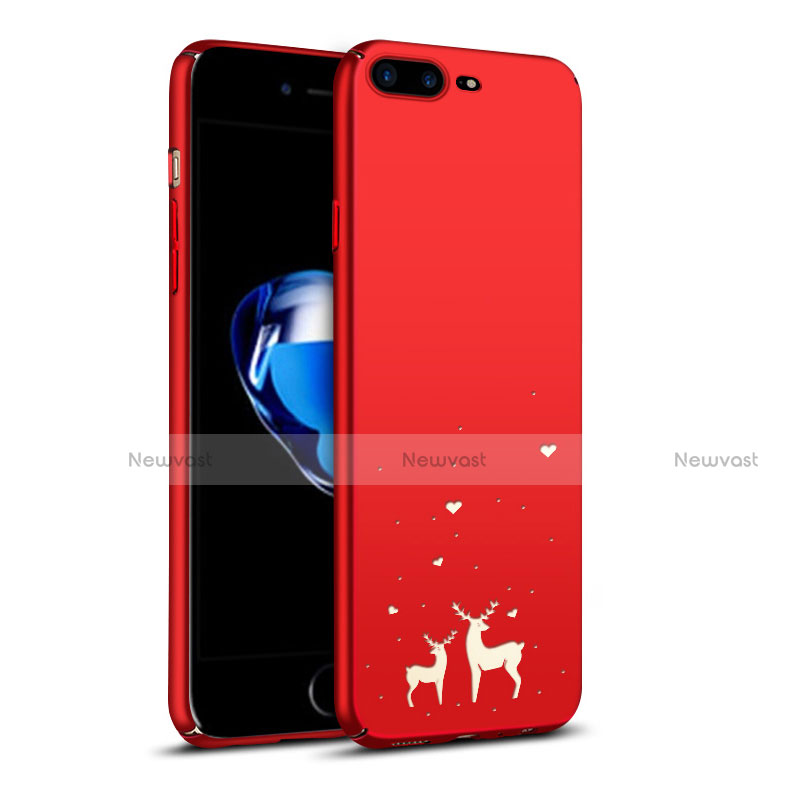 Hard Rigid Plastic Case Reindeer Cover for Apple iPhone 7 Plus Red