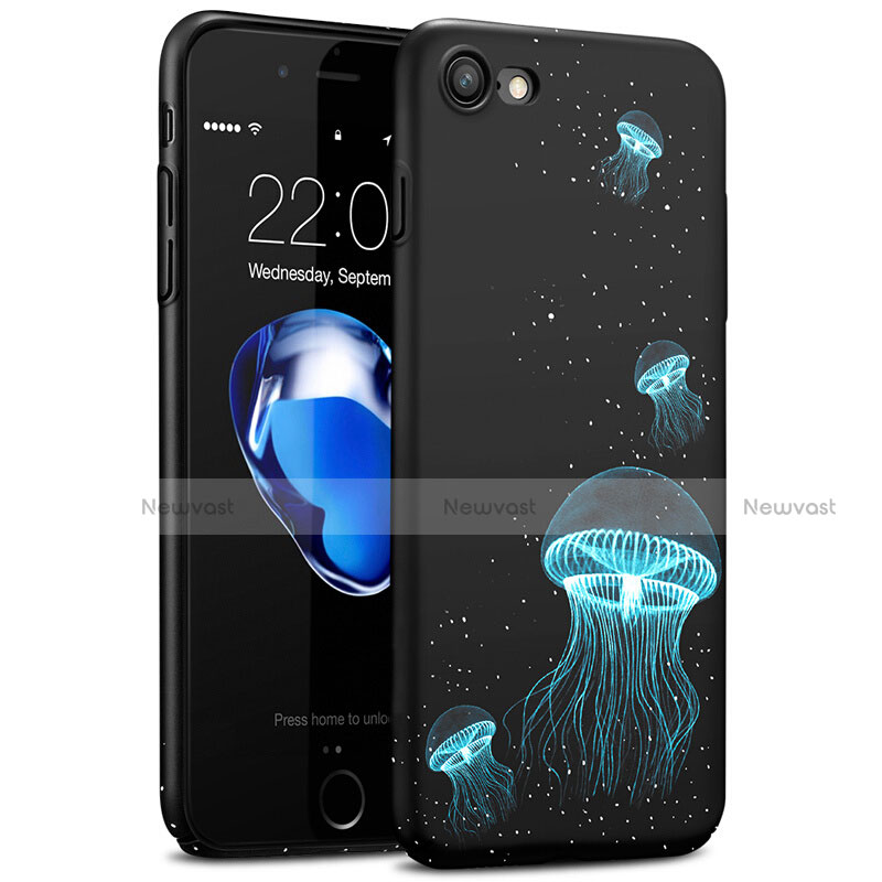 Hard Rigid Plastic Fluorescence Snap On Case for Apple iPhone 7 Black