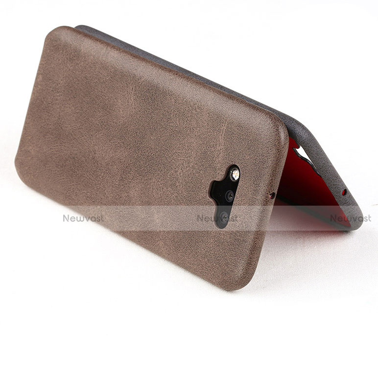 Hard Rigid Plastic Leather Snap On Case for Huawei Honor Magic Brown