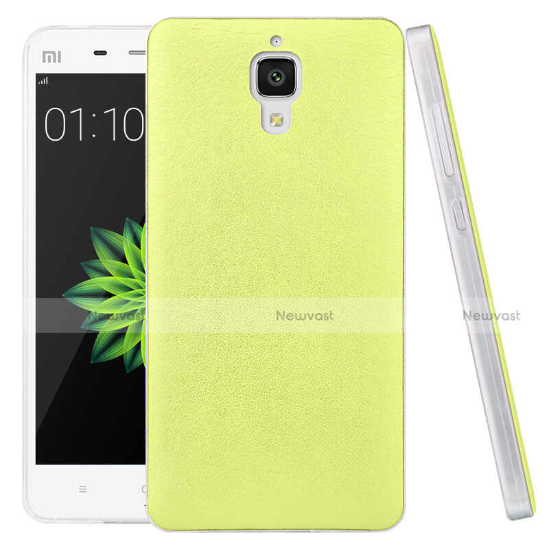 Hard Rigid Plastic Leather Snap On Case for Xiaomi Mi 4 LTE Green