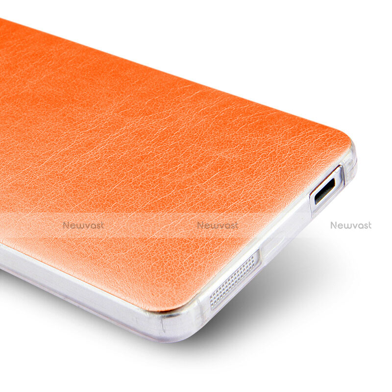 Hard Rigid Plastic Leather Snap On Case for Xiaomi Mi 4 LTE Orange