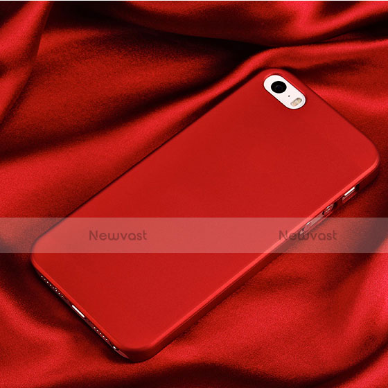 Hard Rigid Plastic Matte Finish Back Cover for Apple iPhone 5 Red