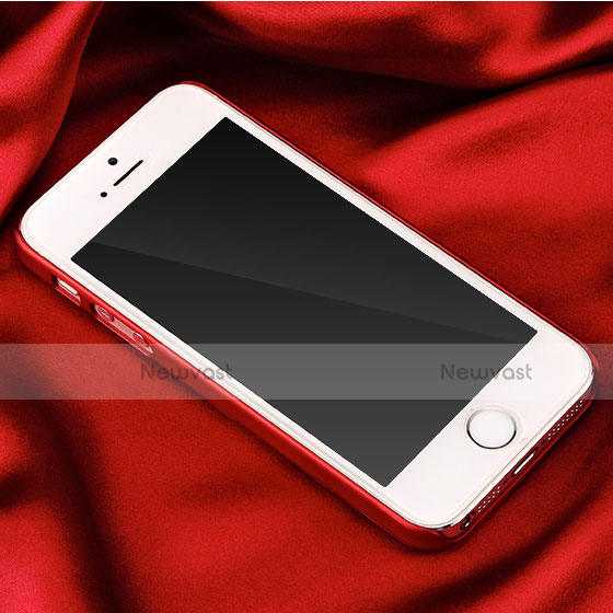 Hard Rigid Plastic Matte Finish Back Cover for Apple iPhone 5 Red