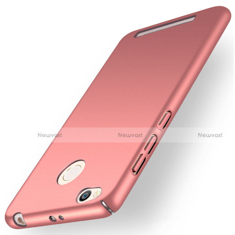 Hard Rigid Plastic Matte Finish Back Cover for Xiaomi Redmi 3S Prime Rose Gold