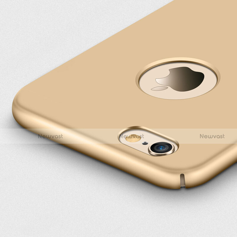 Hard Rigid Plastic Matte Finish Back Cover with Finger Ring Stand for Apple iPhone 6 Gold