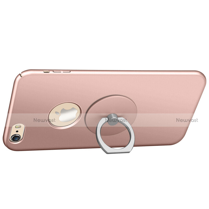 Hard Rigid Plastic Matte Finish Back Cover with Finger Ring Stand for Apple iPhone 6 Pink