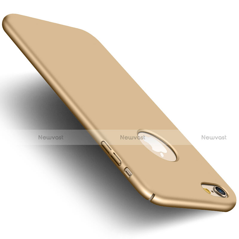 Hard Rigid Plastic Matte Finish Back Cover with Finger Ring Stand for Apple iPhone 6 Plus Gold