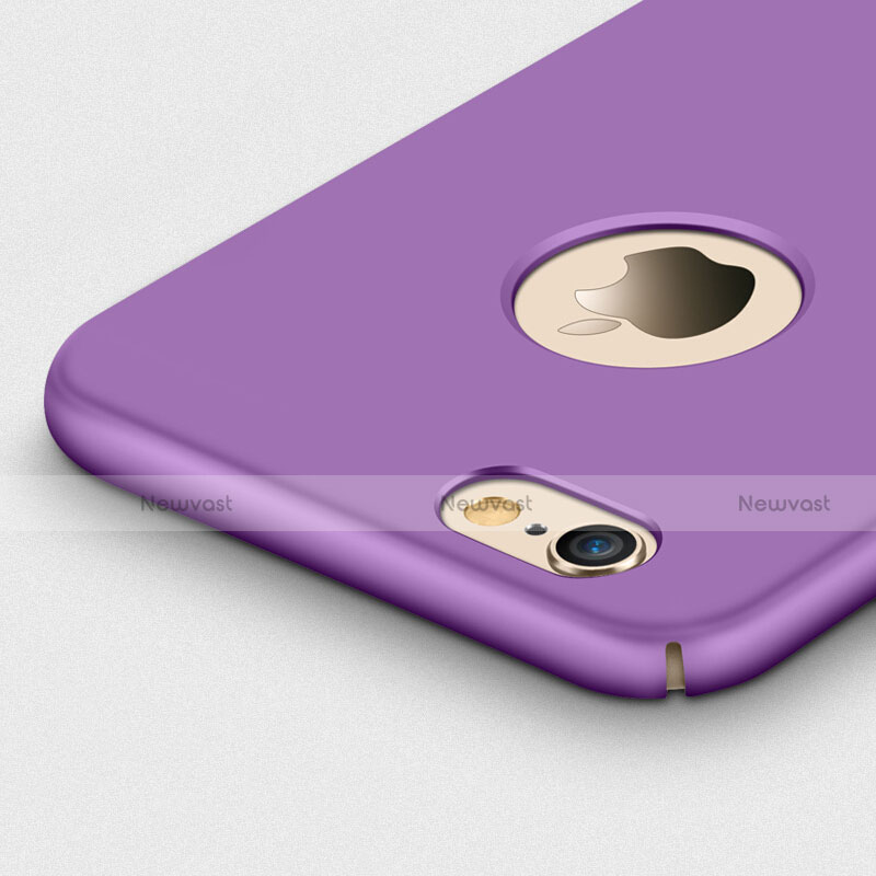 Hard Rigid Plastic Matte Finish Back Cover with Finger Ring Stand for Apple iPhone 6 Plus Purple