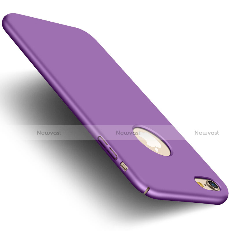 Hard Rigid Plastic Matte Finish Back Cover with Finger Ring Stand for Apple iPhone 6 Plus Purple