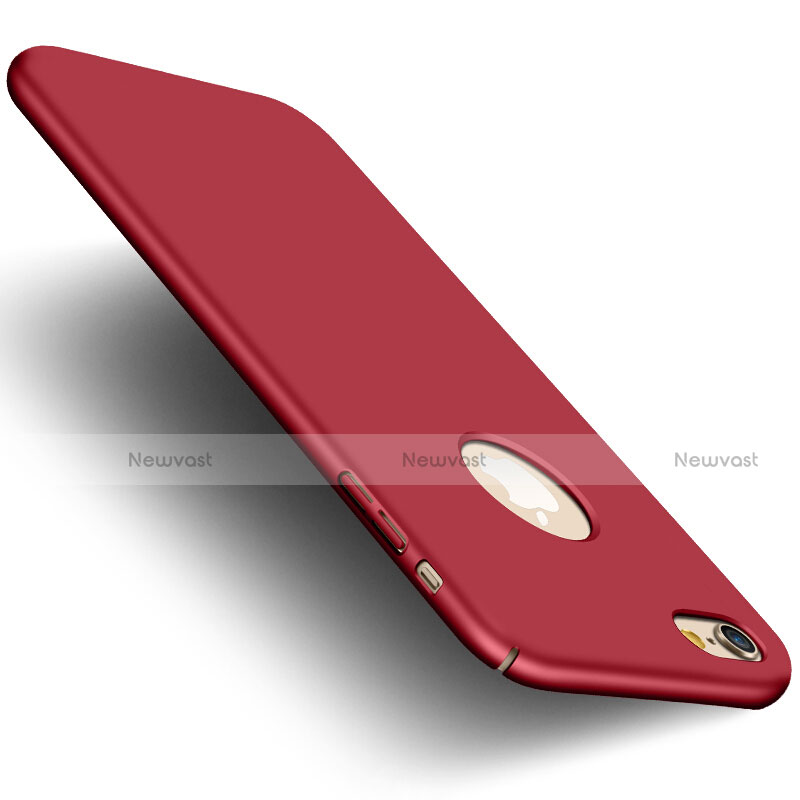 Hard Rigid Plastic Matte Finish Back Cover with Finger Ring Stand for Apple iPhone 6 Plus Red