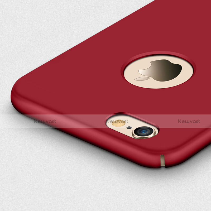 Hard Rigid Plastic Matte Finish Back Cover with Finger Ring Stand for Apple iPhone 6 Red