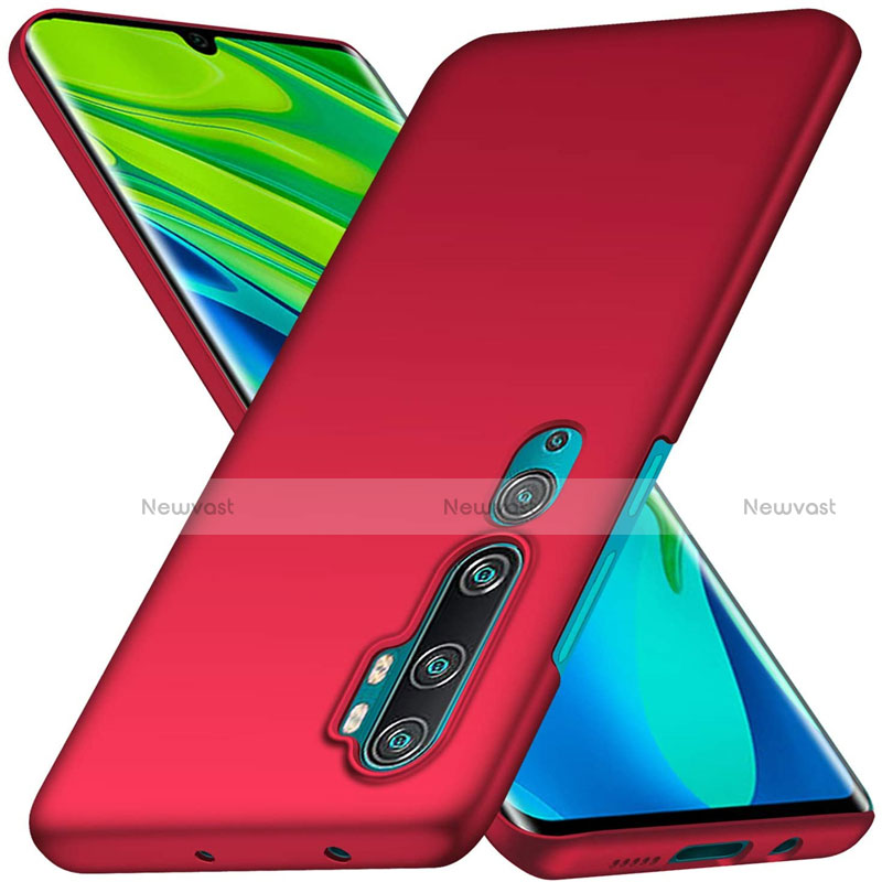 Hard Rigid Plastic Matte Finish Case Back Cover D01 for Xiaomi Mi Note 10 Pro Red