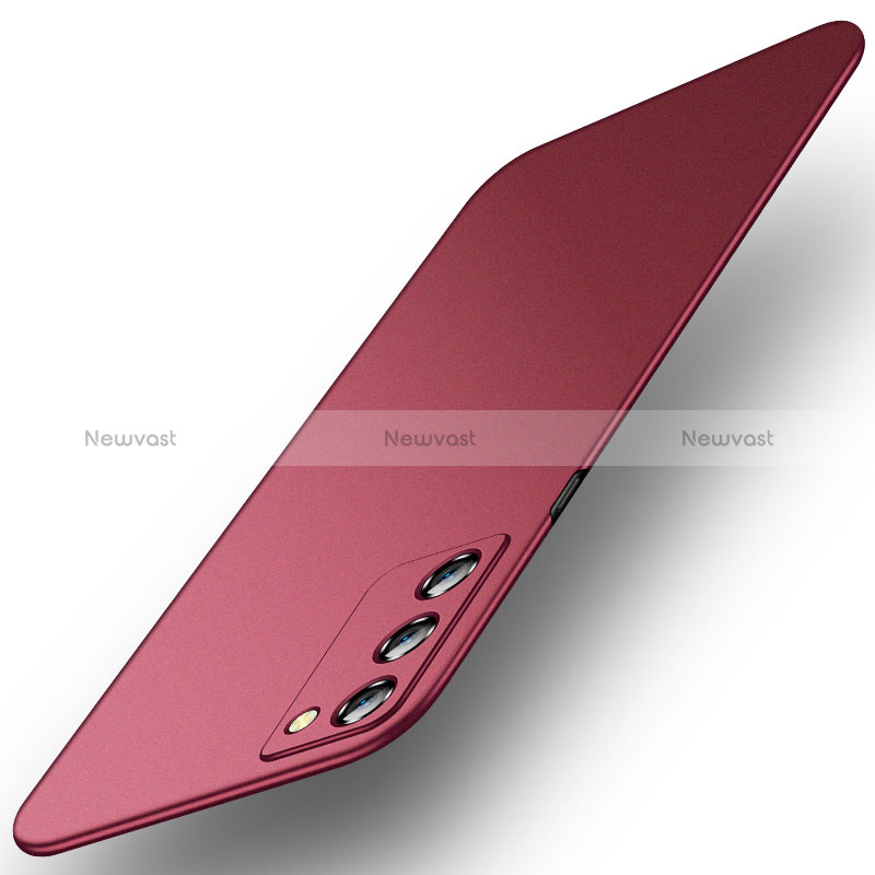 Hard Rigid Plastic Matte Finish Case Back Cover for Oppo A53s 5G Red