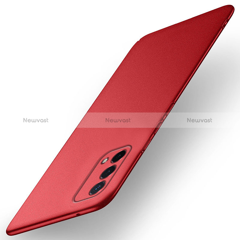 Hard Rigid Plastic Matte Finish Case Back Cover for Oppo A54 5G Red
